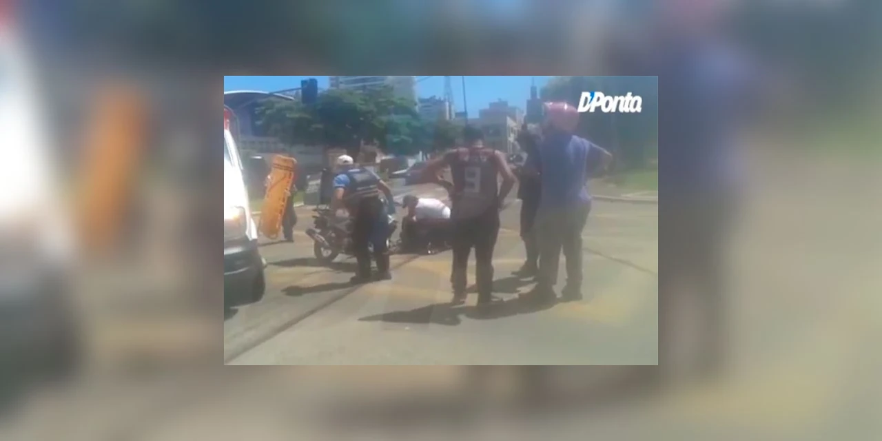 Vídeo: Colisão deixa motociclista ferido no Centro de PG