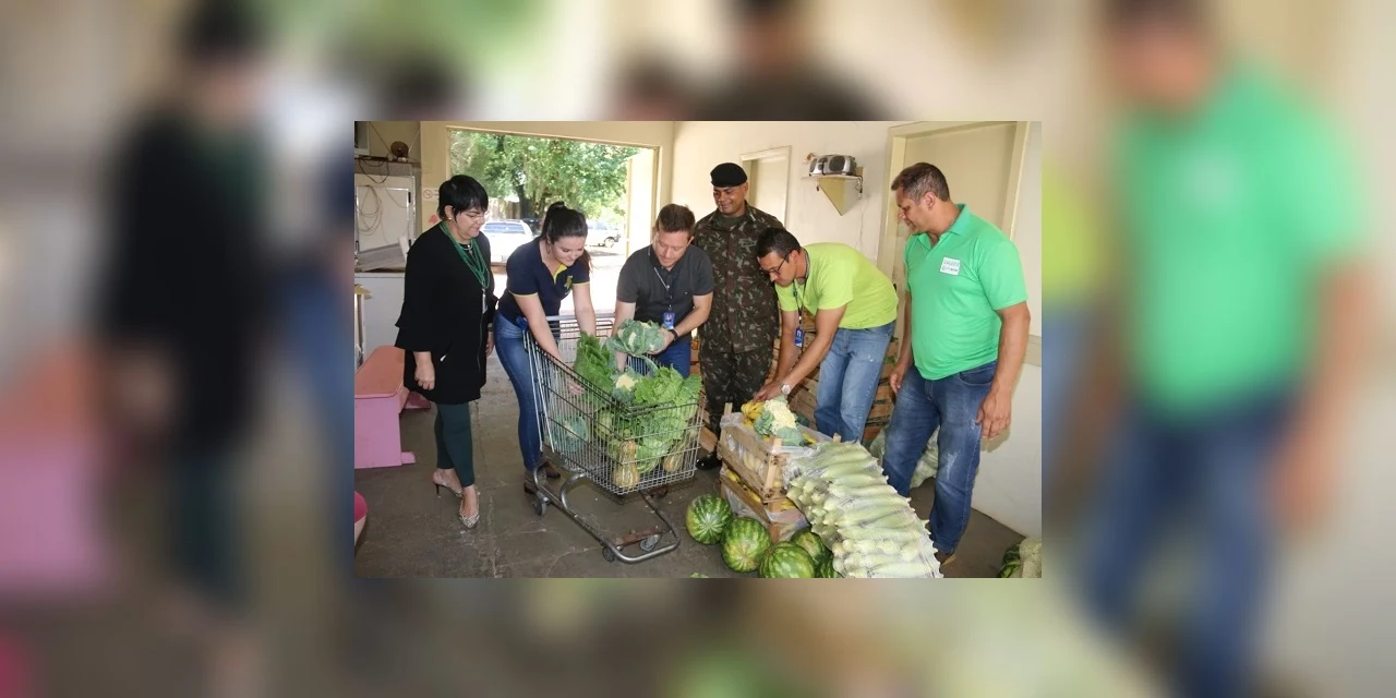 Parceria com o Exército, projeto 'Feira Verde' entrega 900 quilos de alimentos no Lar das Vovozinhas