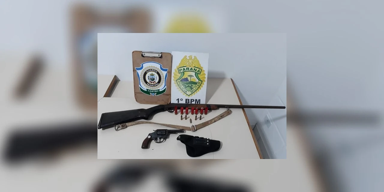 Homem é preso após ameaçar ex-esposa com arma de fogo em Castro