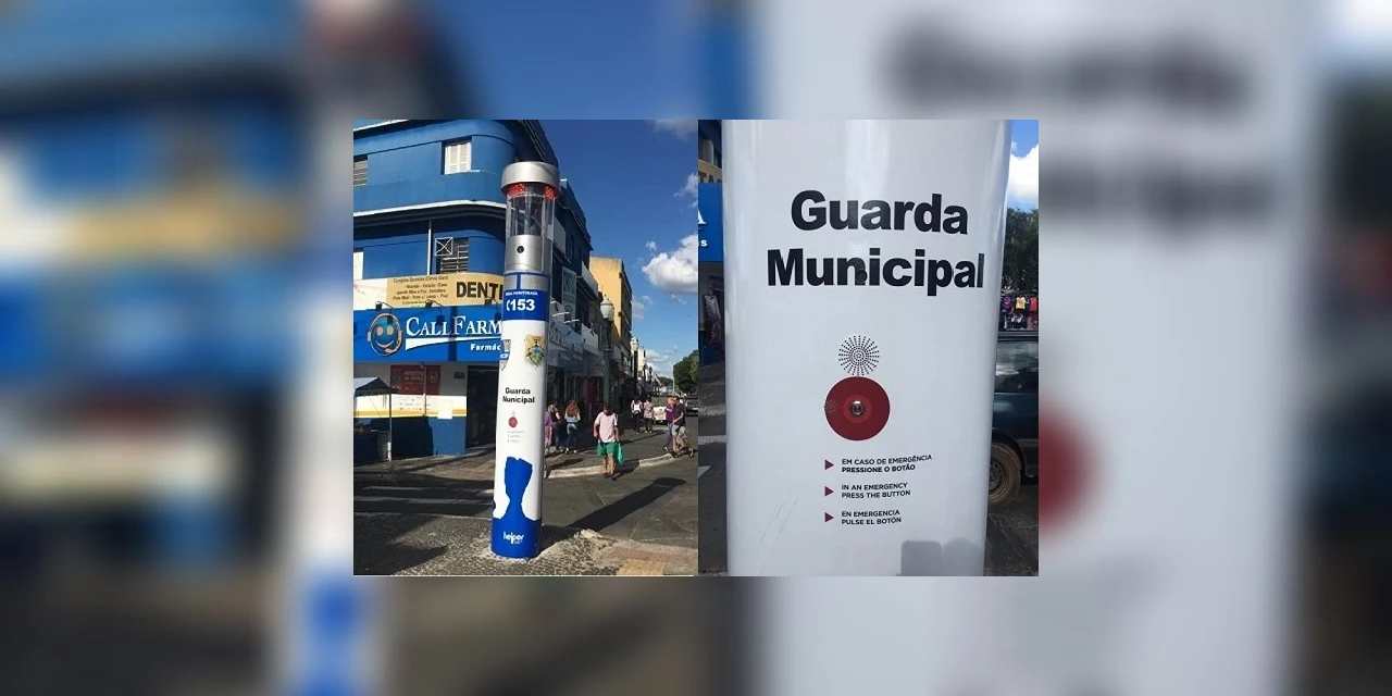 Saiba o que acontece ao se apertar o botão de pânico do totem de monitoramento no Calçadão
