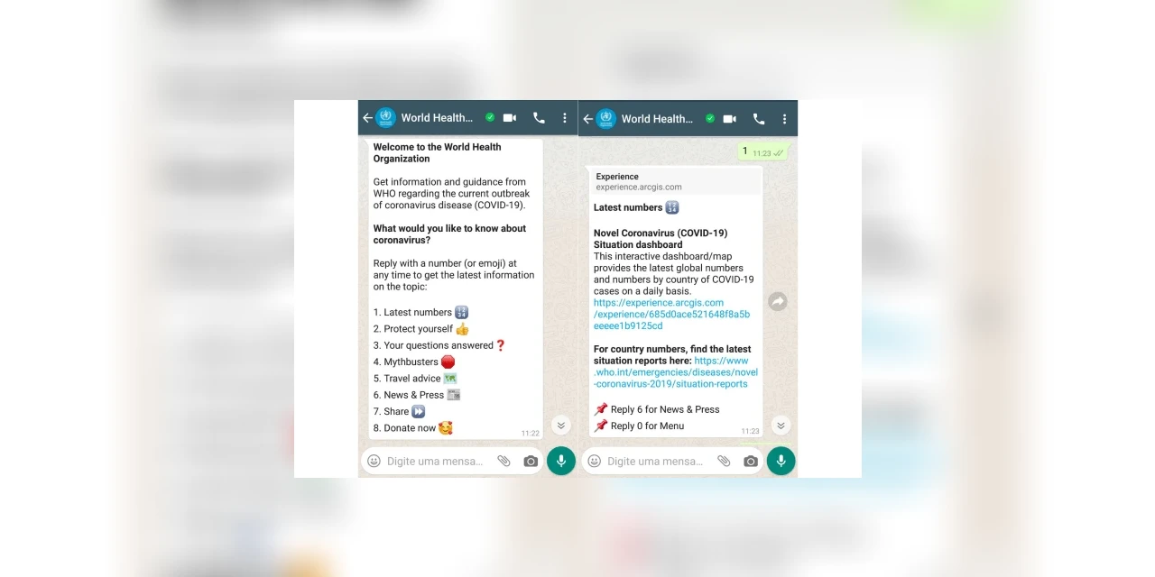 OMS cria canal no WhatsApp para divulgar informações sobre o Coronavírus