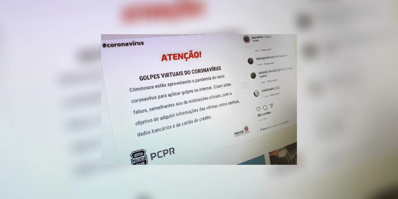 Polícia Civil alerta para riscos de golpes virtuais durante crise do coronavírus