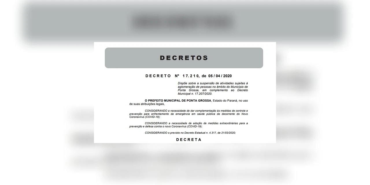 Leia, na íntegra, o decreto que muda as regras para ida aos supermercados em PG