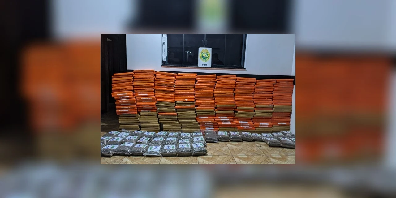 Traficantes são detidos a caminho de Ponta Grossa e provocam confronto armado; mais de 300 kg de maconha são apreendidos