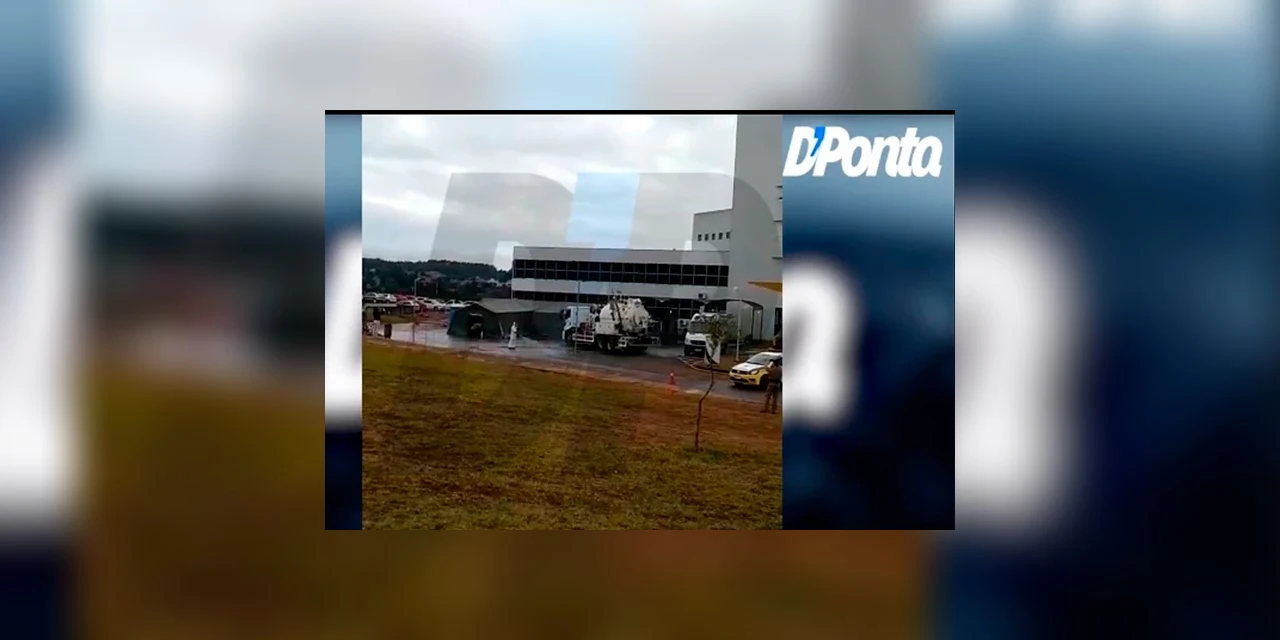 Vídeo: Entorno do HU-UEPG passa por desinfecção nesta terça-feira (14)