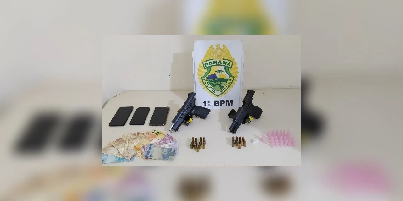 PM prende três suspeitos de tráfico de drogas e porte ilegal de arma em Ponta Grossa