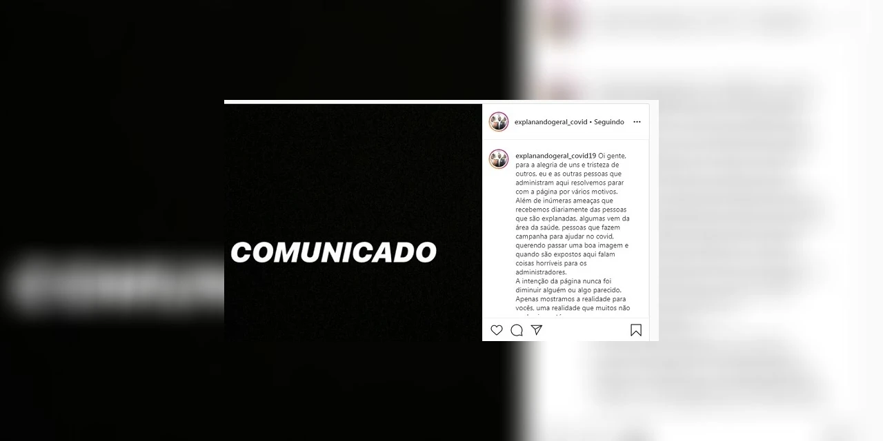 Perfil que denunciava ponta-grossenses que 'quebravam quarentena' anuncia fim das publicações