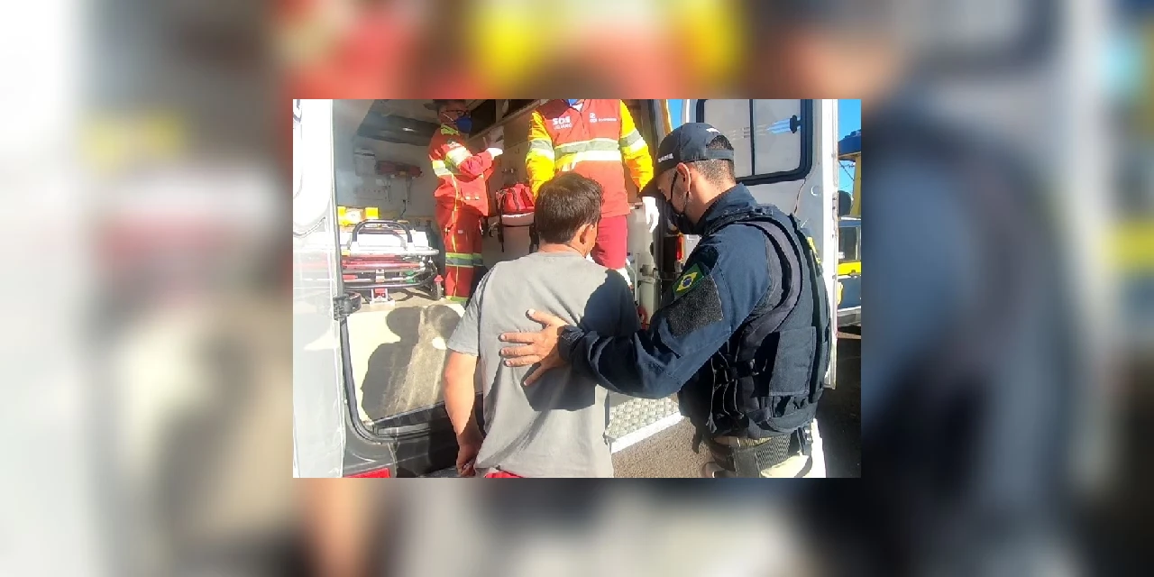 Homem em surto psicótico é resgatado pela PRF na BR 376, em Ponta Grossa