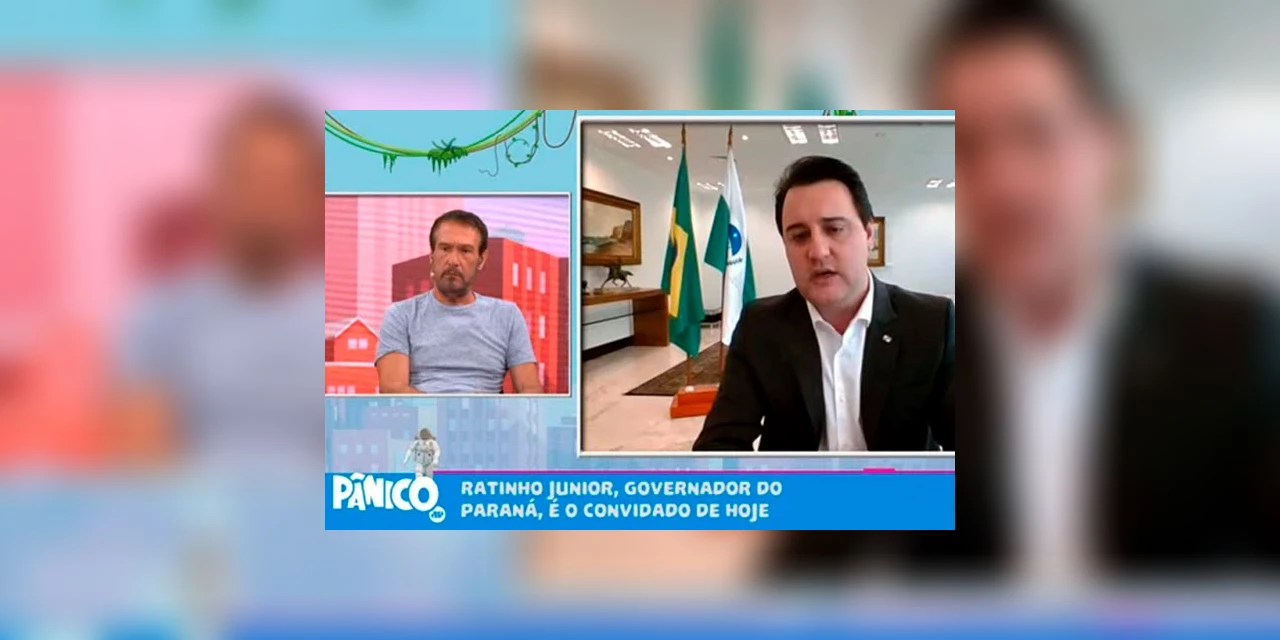 Ratinho Junior participa do Pânico, da Jovem Pan, e garante: "O paranaense tem feito a lição de casa"