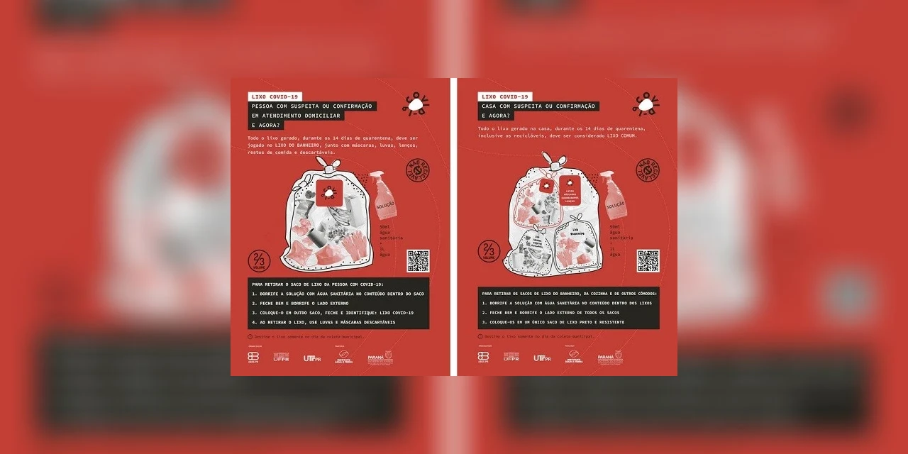 No Paraná, cartazes orientam sobre cuidados com lixo durante pandemia