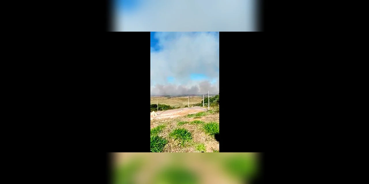 Vídeo: Incêndio ambiental de grandes proporções é registrado na região de Castro