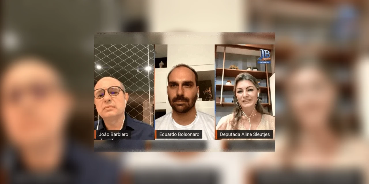 Em live, Eduardo Bolsonaro elogia atuação de Aline Sleutjes no Congresso