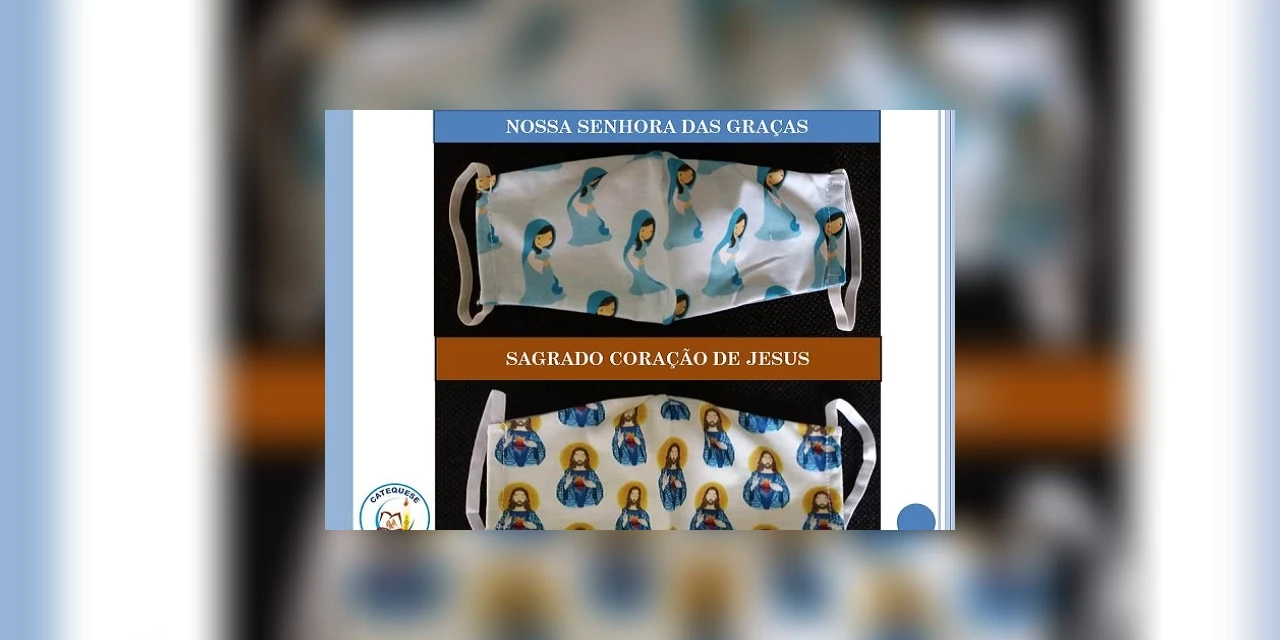 Centro de Catequese está comercializando máscaras com temas religiosos