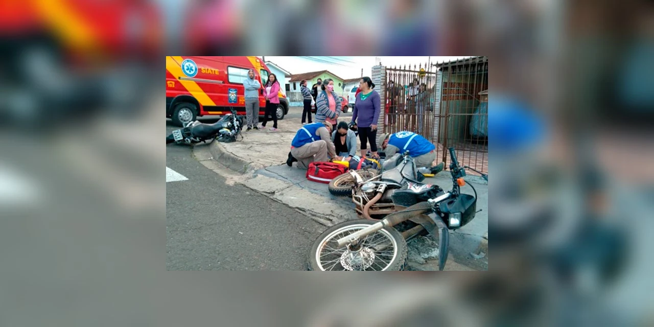 Vídeo: Acidente entre motos deixa dois feridos na Vila 31 de Março em PG