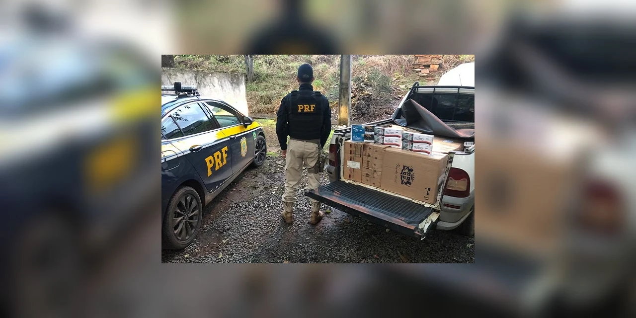 PRF encontra veículo abandonado com 700 pacotes de cigarros contrabandeados