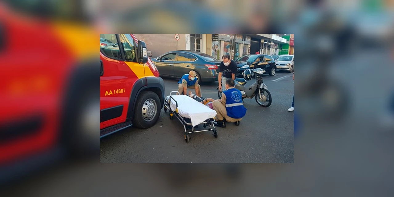 Vídeo: Colisão deixa motociclista ferido no Centro de PG