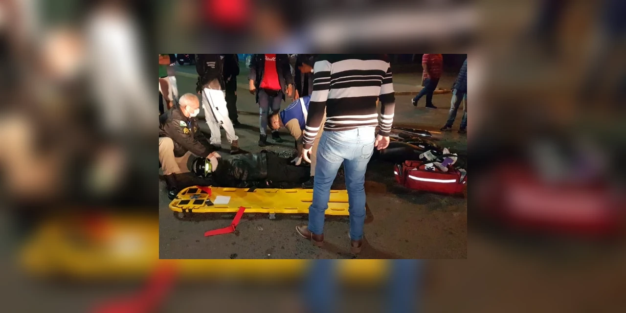 Batida deixa motociclista gravemente ferido no Nova Rússia