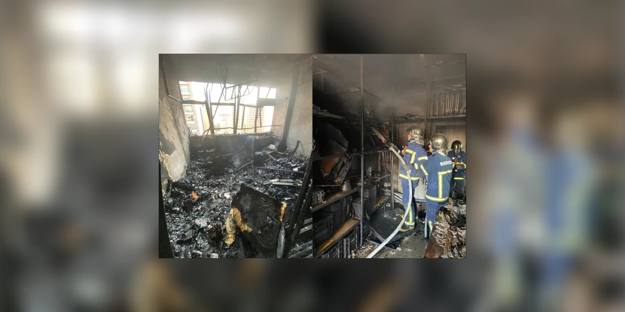 Incêndio destrói três salas comerciais no 15º andar de um prédio em Curitiba