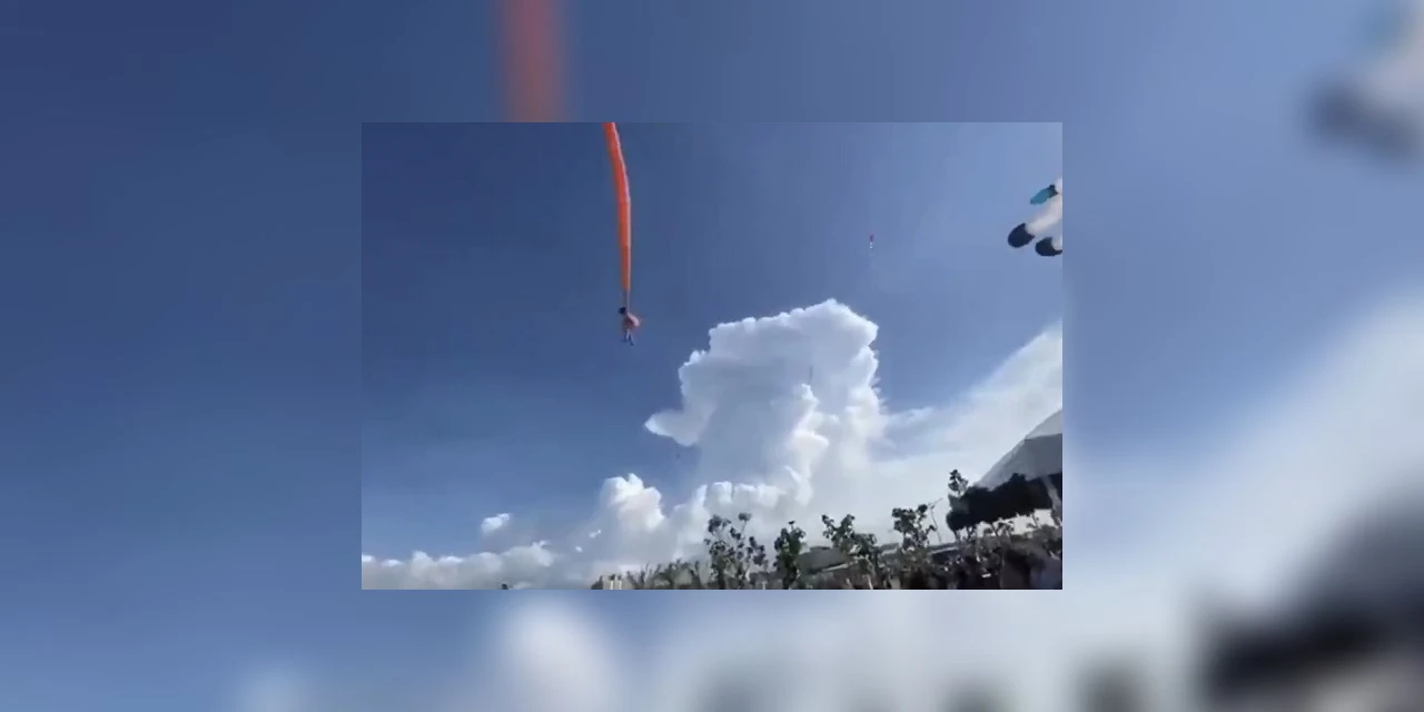 Vídeo: durante festival, criança fica presa em pipa e "voa" por 30 segundos