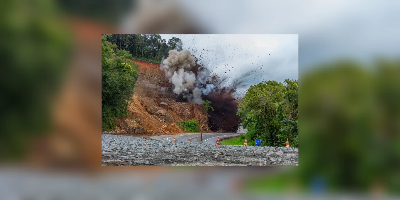 CCR RodoNorte realiza nova detonação de rochas na BR 376 em Ortigueira