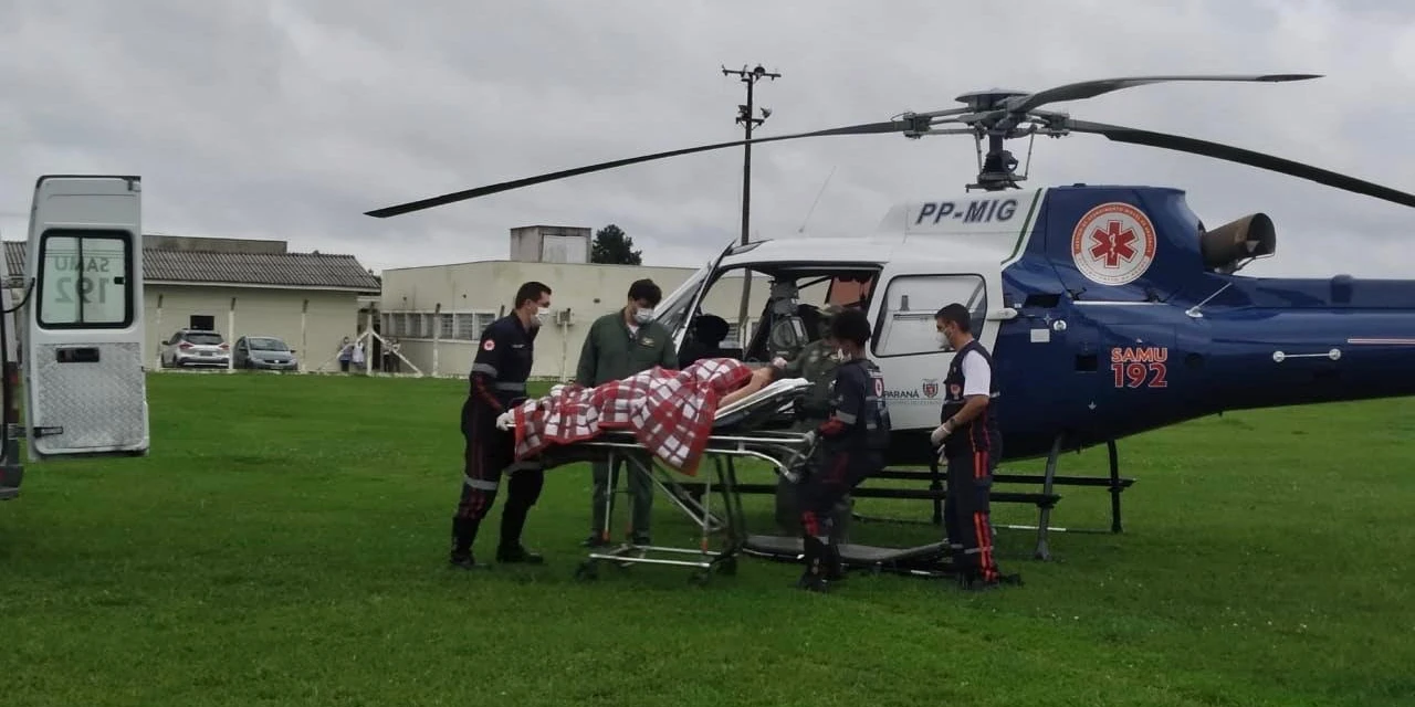 SAMU aéreo é acionado para transportar gestante em trabalho de parto