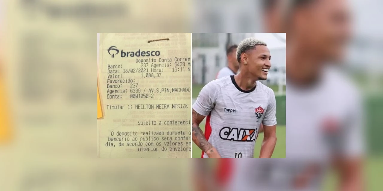 Jovem erra número de depósito e transfere R$ 1 mil para jogador de futebol no Paraná