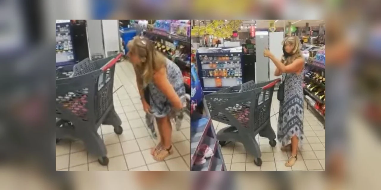 Mulher tira calcinha e usa como máscara em supermercado