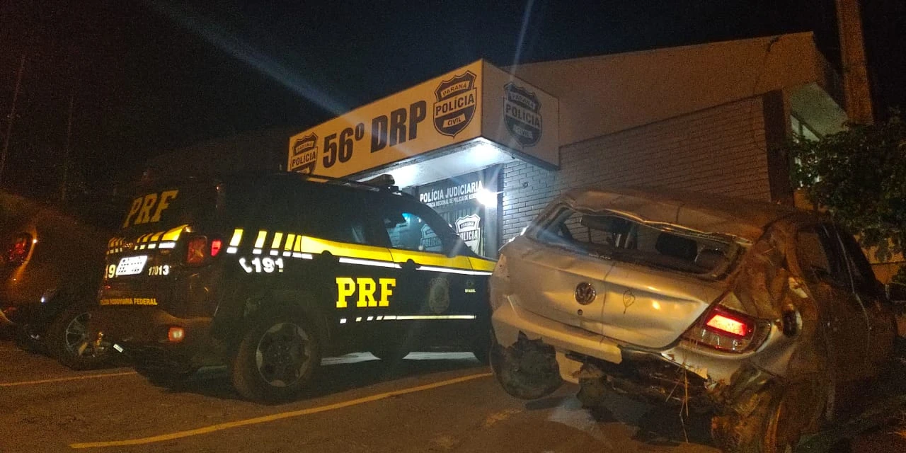 Jovem capota carro na BR-376 em Tibagi, tenta se esconder, mas acaba preso; entenda