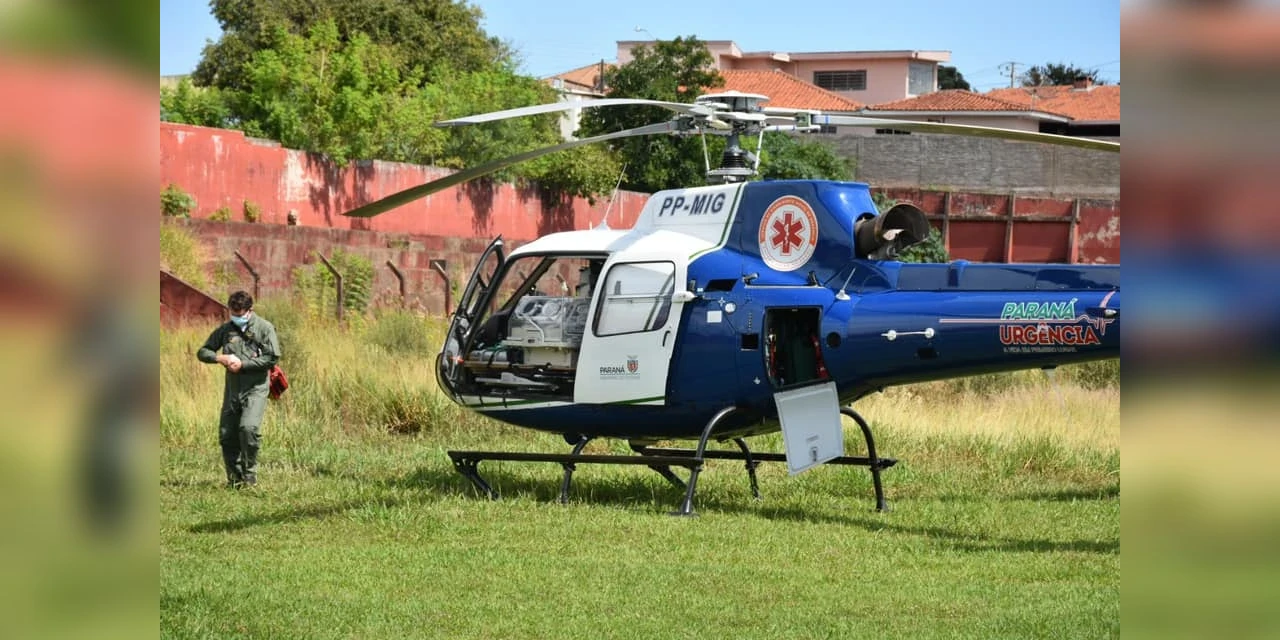 Serviço aeromédico faz transporte de recém-nascido nos Campos Gerais