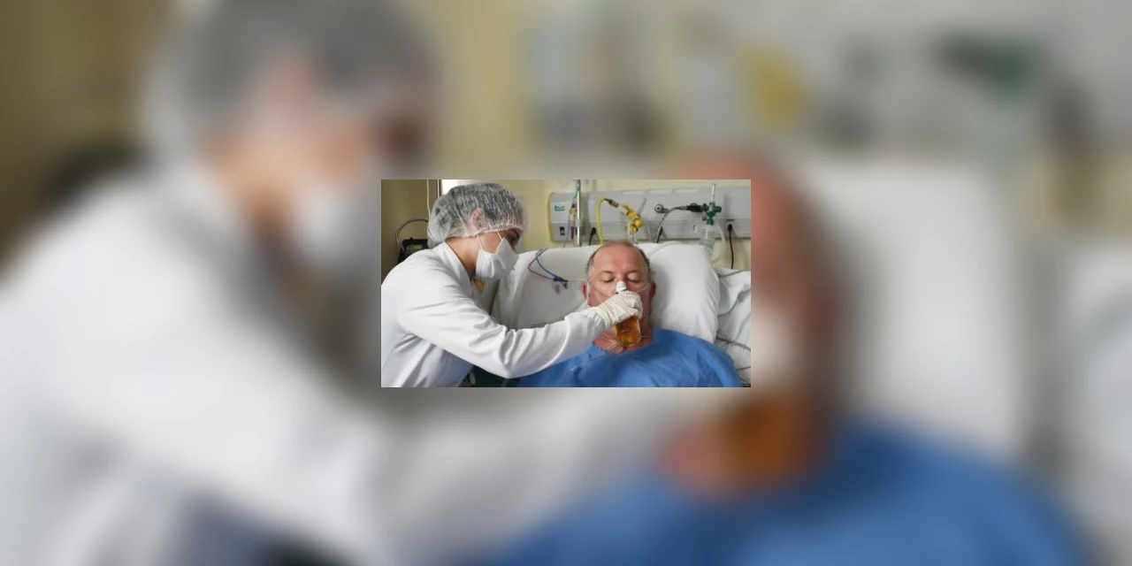 Paciente toma cerveja em hospital após ganhar alta de UTI COVID