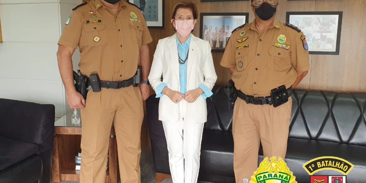Comando da PM se reúne com Elizabeth Schdmidt e agradece vacinação das forças de segurança