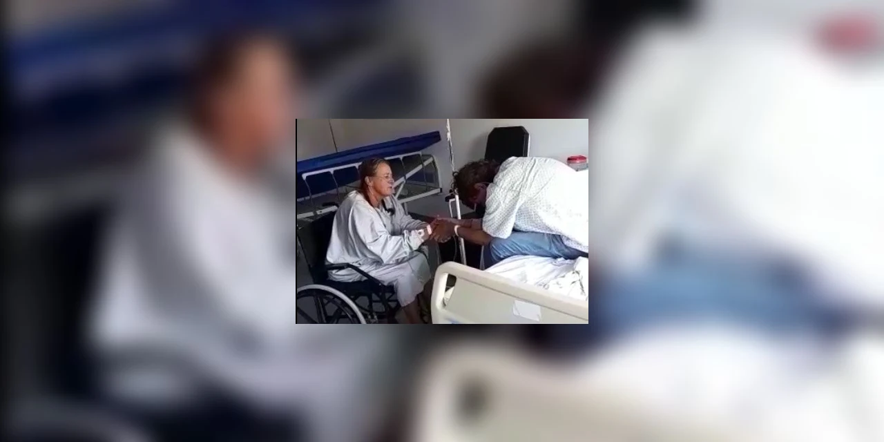 Vídeo exclusivo: Com COVID-19, mãe, de 72 anos, reencontra filho no Hospital Regional de Telêmaco Borba