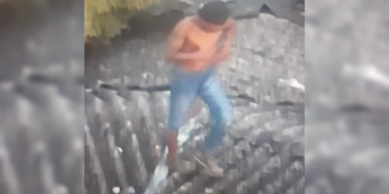 Fotos: Homem é flagrado tentando furtar fiação elétrica de banheiro público de PG