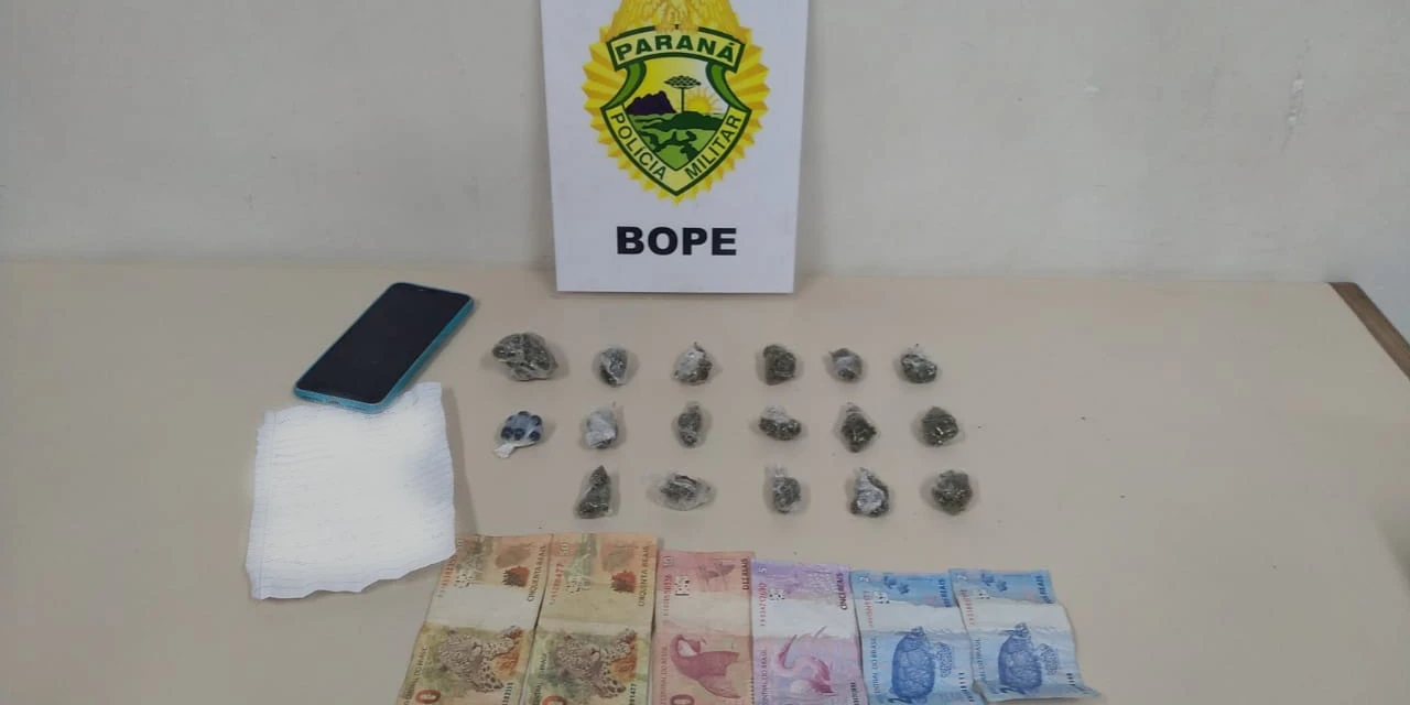 'Caiu do cavalo': Denúncia leva PM a prender jovem acusado de tráfico de drogas em PG