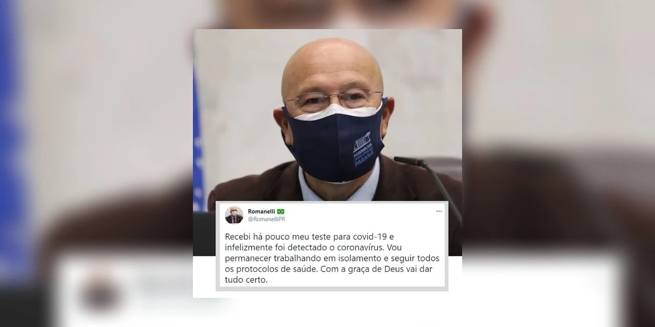 Deputado Romanelli testa positivo para COVID-19: "Com a graça de Deus vai dar tudo certo"