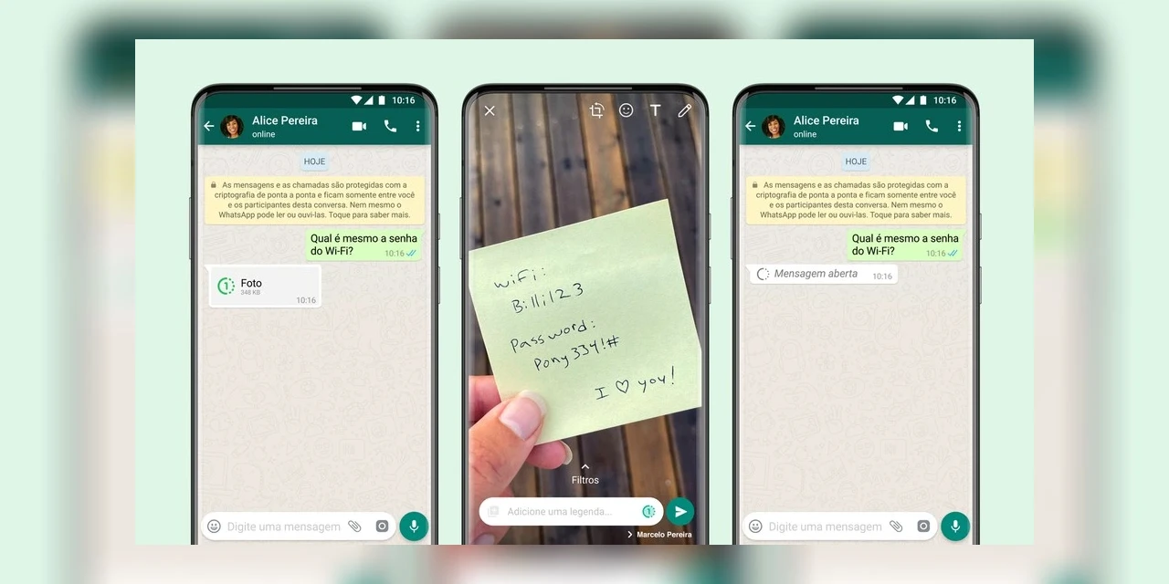 WhatsApp lança função para enviar foto temporária com visualização única