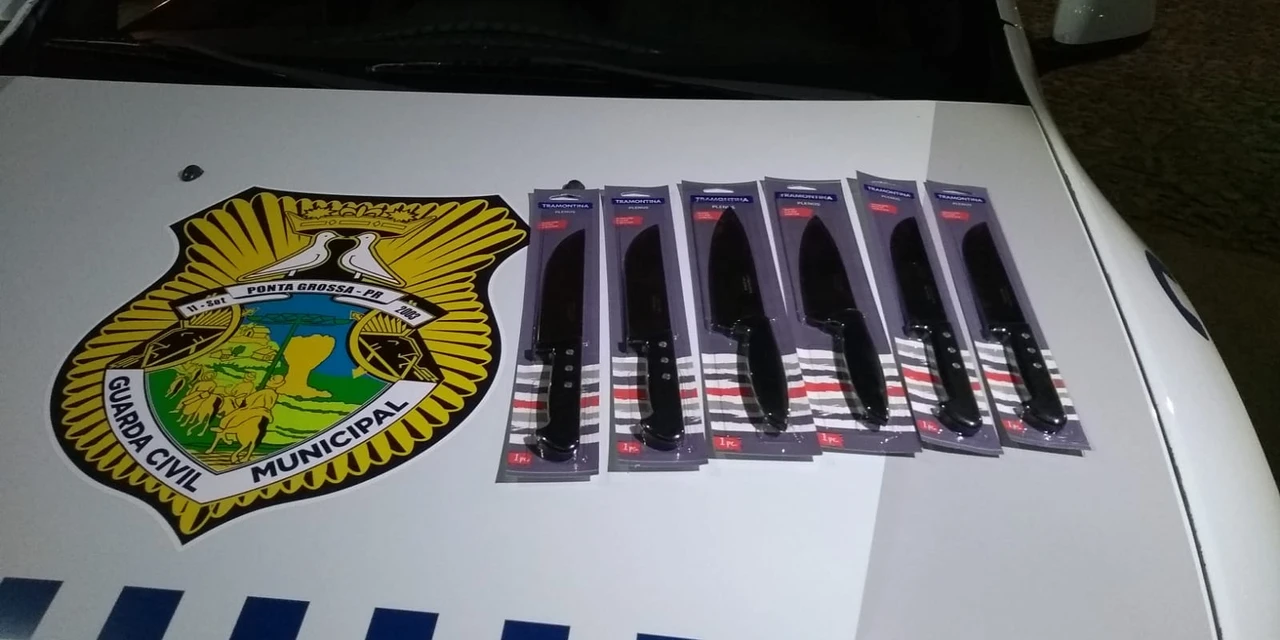 Homem é preso após furtar seis facas em mercado de PG