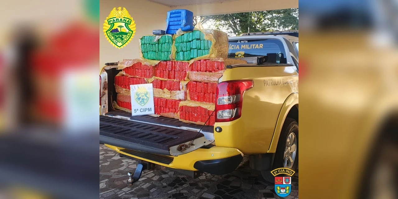 Homens demonstram nervosismo durante abordagem e Polícia descobre carro com 230 quilos de maconha no Paraná