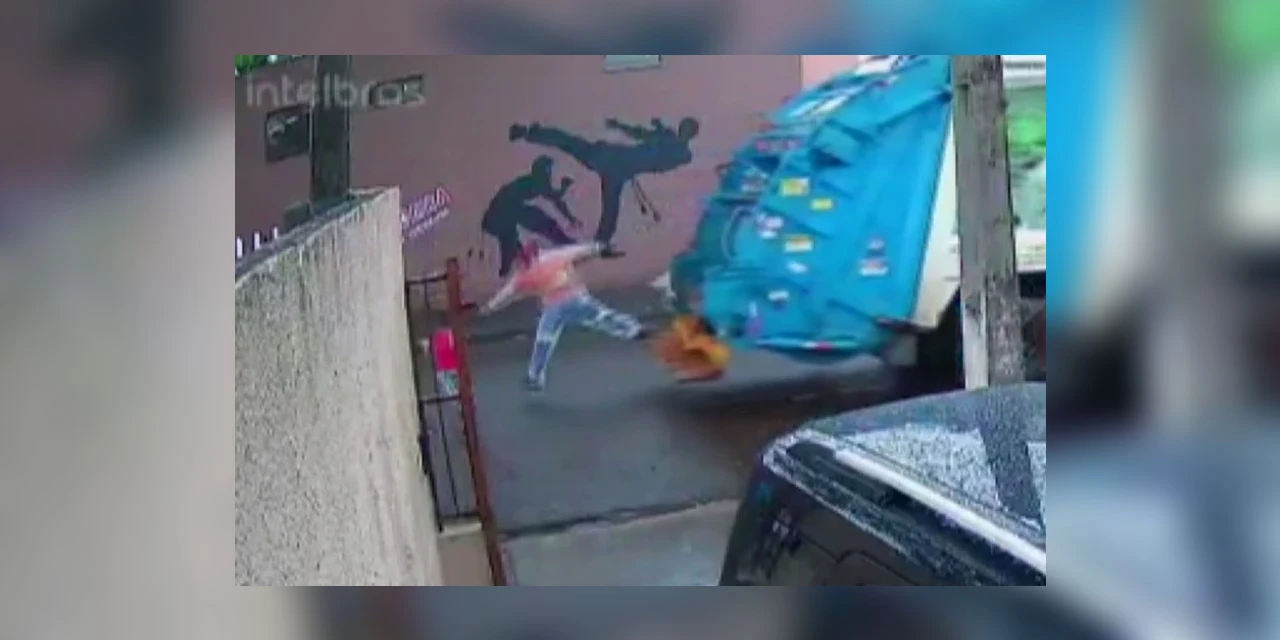 Vídeo: Coletor de lixo salva criança de ser atropelada no Paraná
