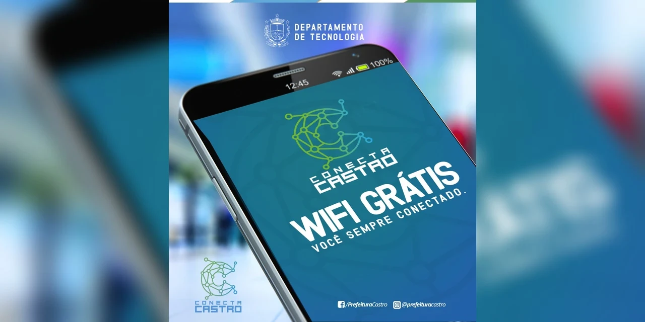 Prefeitura de Castro inicia testes de internet gratuita em praças públicas