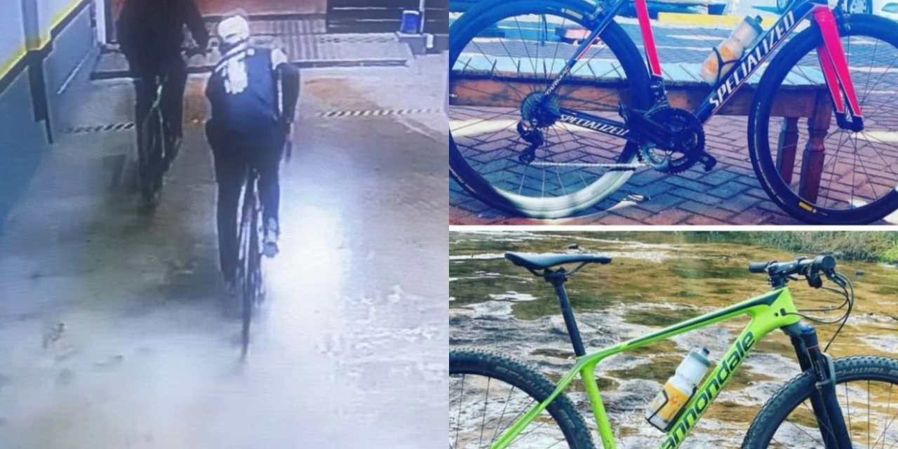 Vídeo: Câmeras de segurança flagram bandidos furtando bicicletas em prédio no Centro de PG