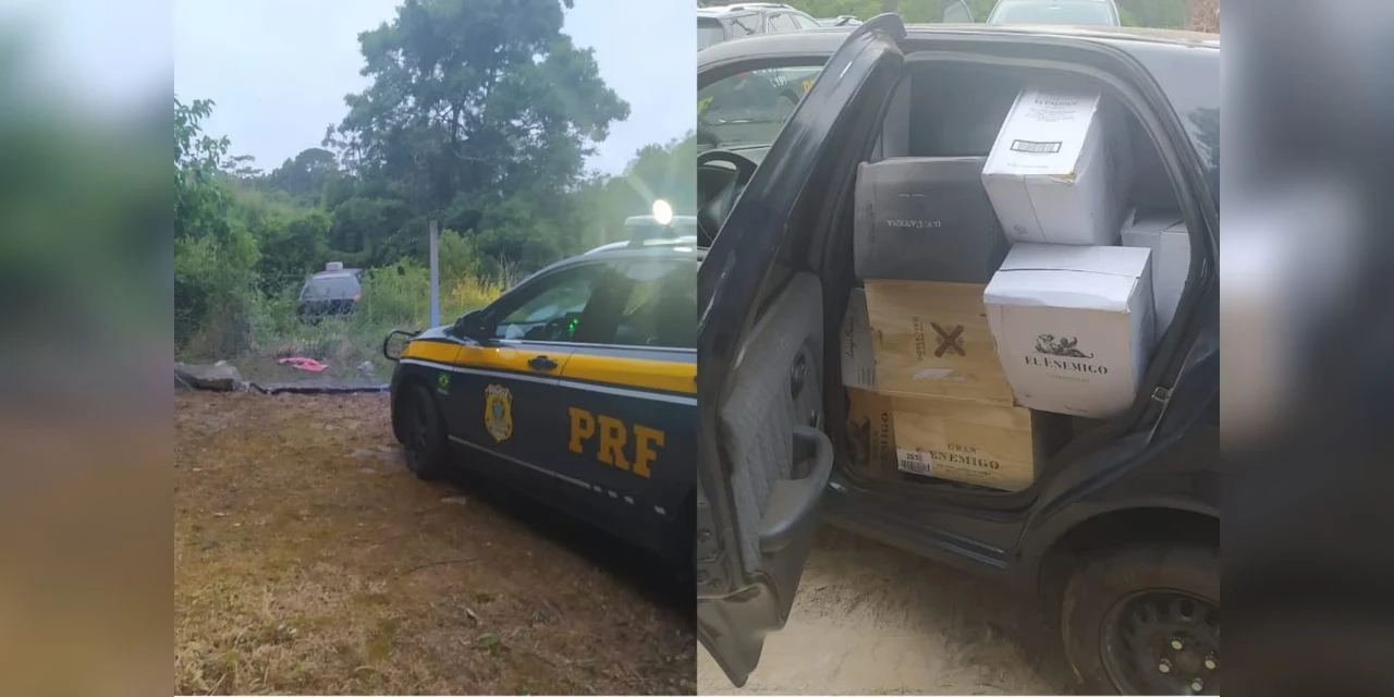 PRF apreende grande quantidade de garrafas de vinho contrabandeado na região dos Campos Gerais