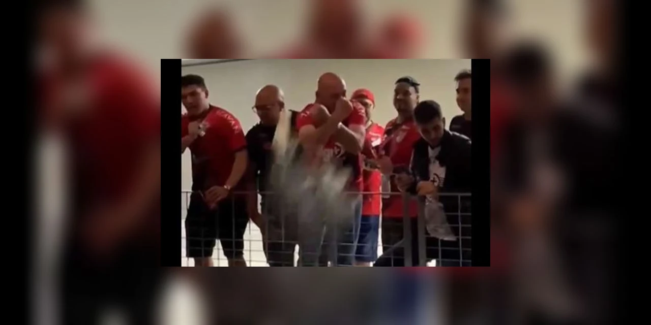 Vídeo: Luciano Hang é atingido por líquido enquanto interage com torcedores na final da Copa do Brasil