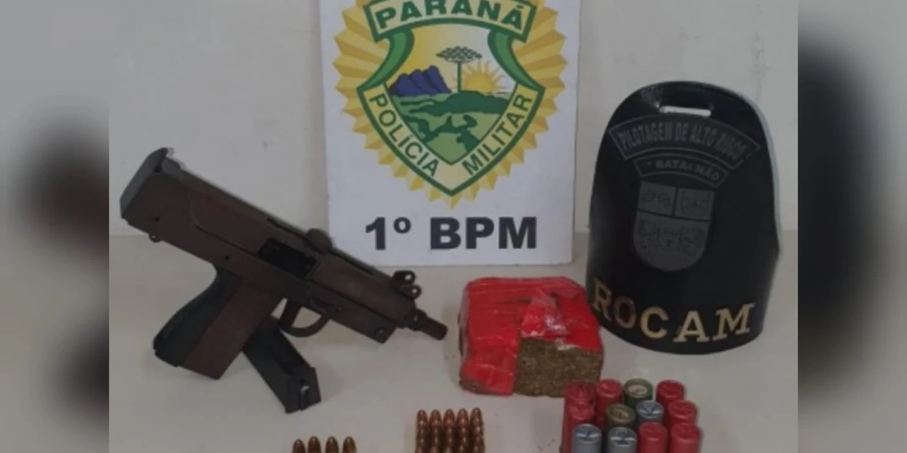 PM apreende submetralhadora, munições e maconha em residência no Costa Rica