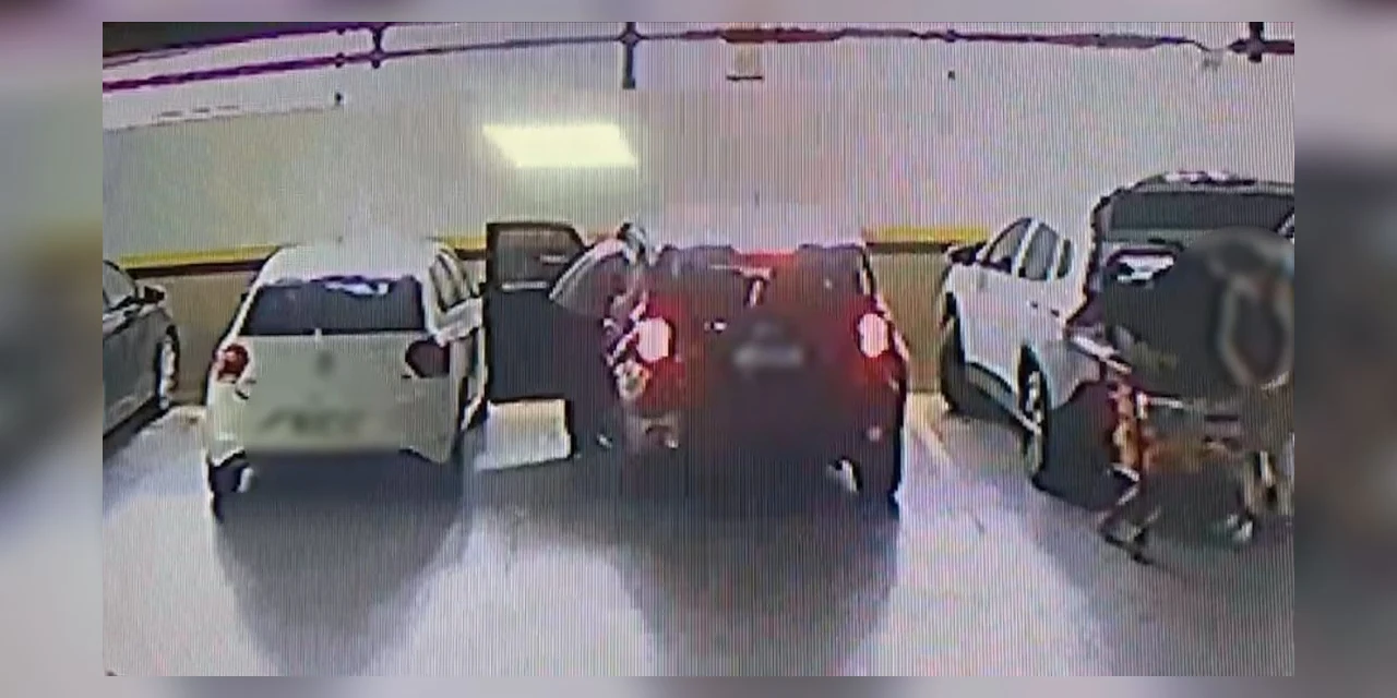 Câmeras flagram sequestro de enfermeira em estacionamento de supermercado no Paraná