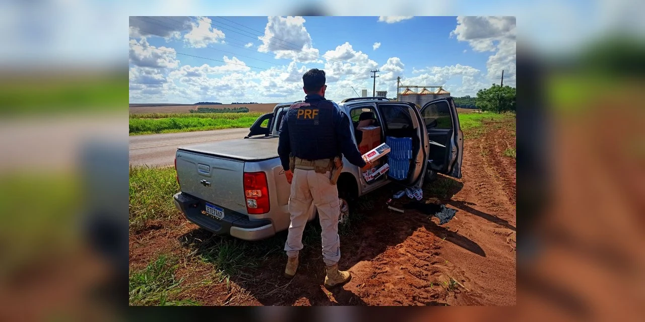 Após perseguição, PRF prende contrabandista transportando 15 mil maços de cigarros