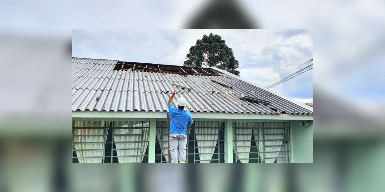 Mau tempo causa destelhamento em mais duas escolas municipais de PG