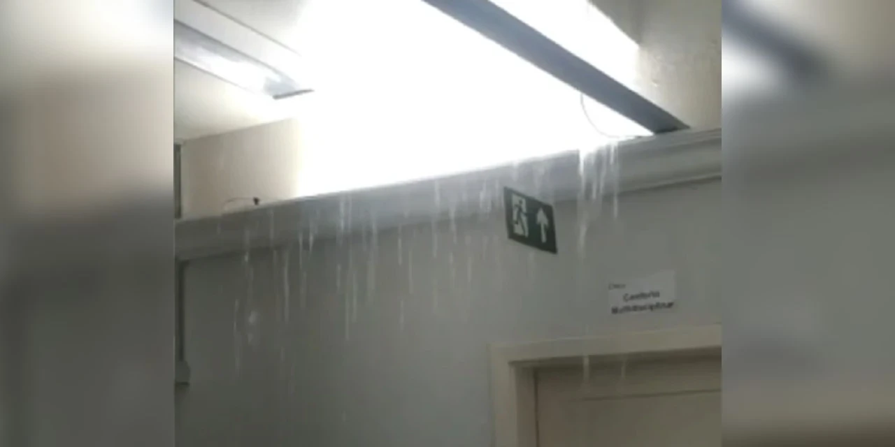 Vídeo: Chuva invade UPA Santana durante a noite desta segunda-feira
