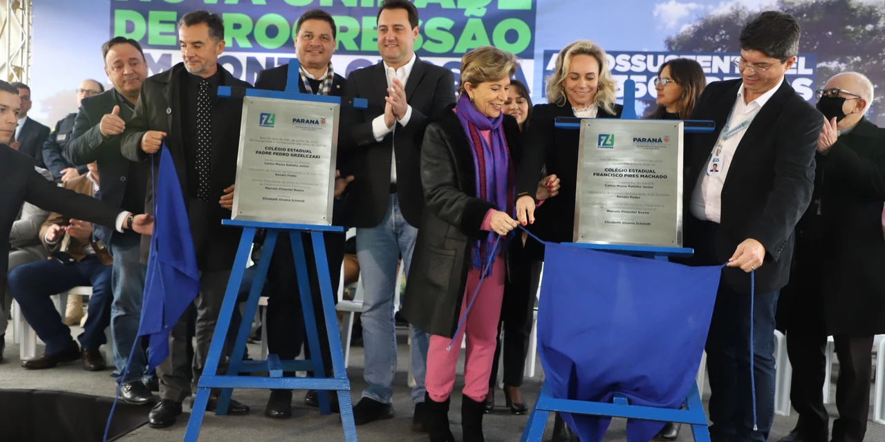 Governador entrega colégio e anuncia pavimentação da Estrada de Alagados, em Ponta Grossa