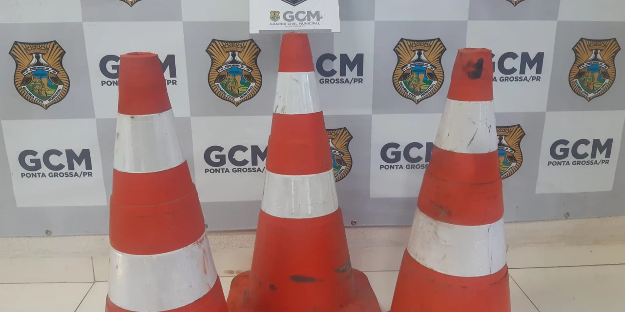 Trio vai parar na 13ª SDP após furtar cones de sinalização em PG